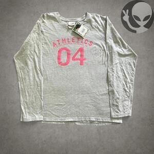 Nike XL Long Sleeve Tee Grey Pink Athletic NWT Casual 00s